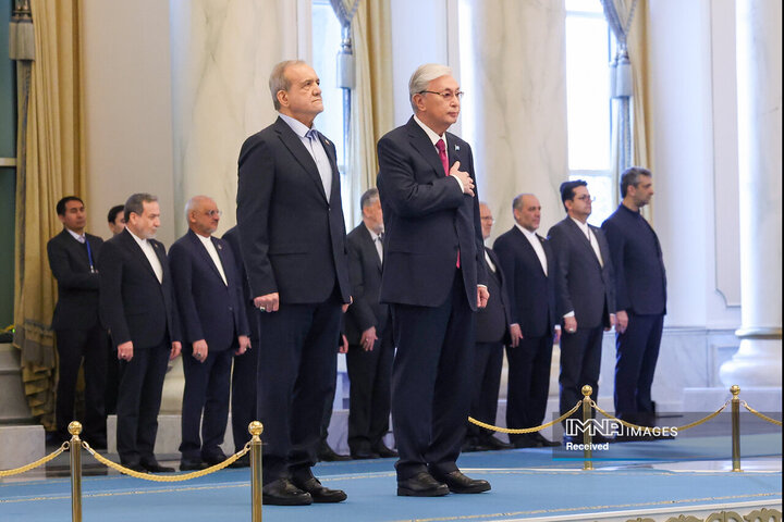 استقبال رسمی رئیس جمهور قزاقستان از مسعود پزشکیان