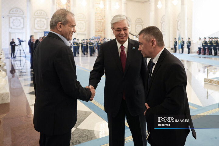 استقبال رسمی رئیس جمهور قزاقستان از مسعود پزشکیان