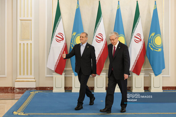 استقبال رسمی رئیس جمهور قزاقستان از مسعود پزشکیان