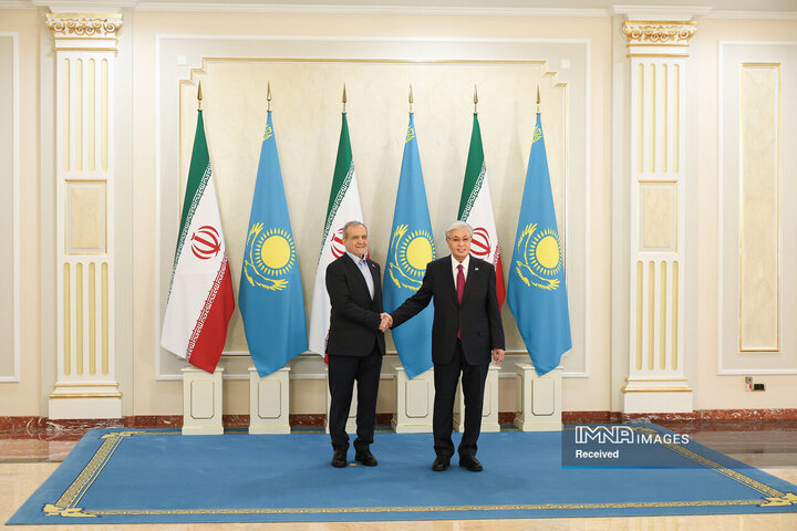 استقبال رسمی رئیس جمهور قزاقستان از مسعود پزشکیان