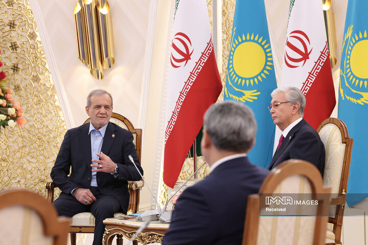 دیدار دوجانبه روسای جمهور ایران و قزاقستان