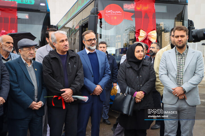 آیین رونمایی از نخستین ناوگان اتوبوس برقی اصفهان