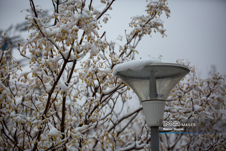 برف نوبرانه پاییزی در اصفهان