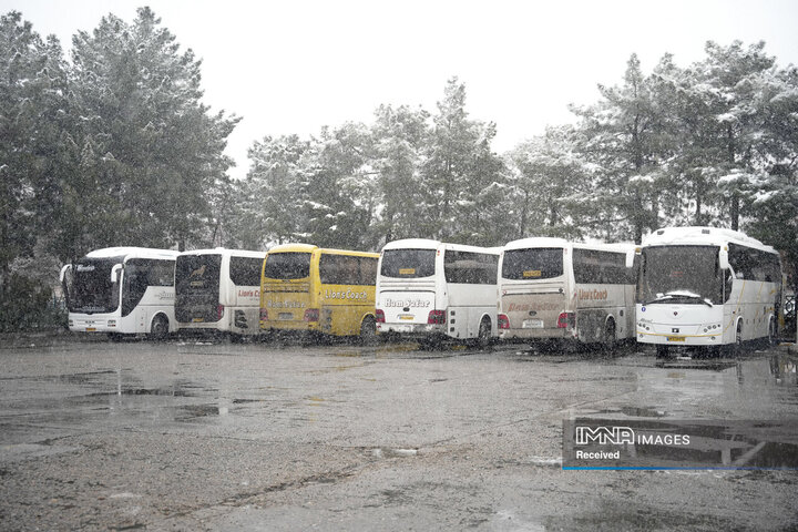 روز برفی پایانه‌های مسافربری شهرداری