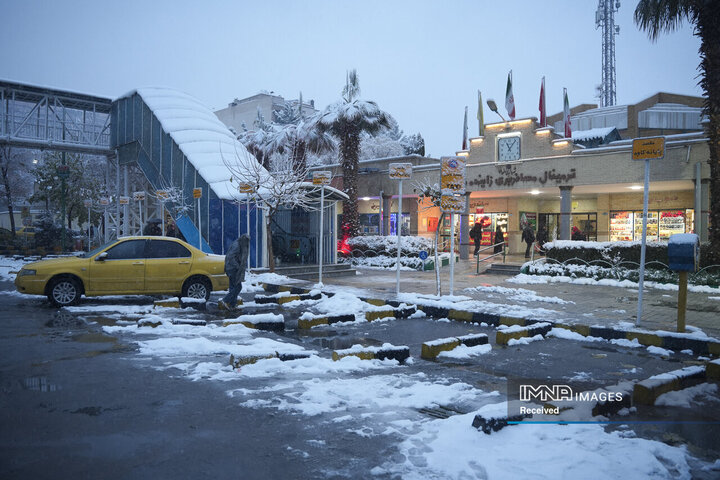 روز برفی پایانه‌های مسافربری شهرداری