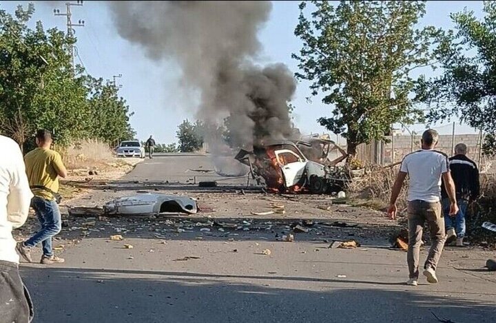 حمله پهپادی رژیم صهیونیستی به اطراف صیدا در جنوب لبنان