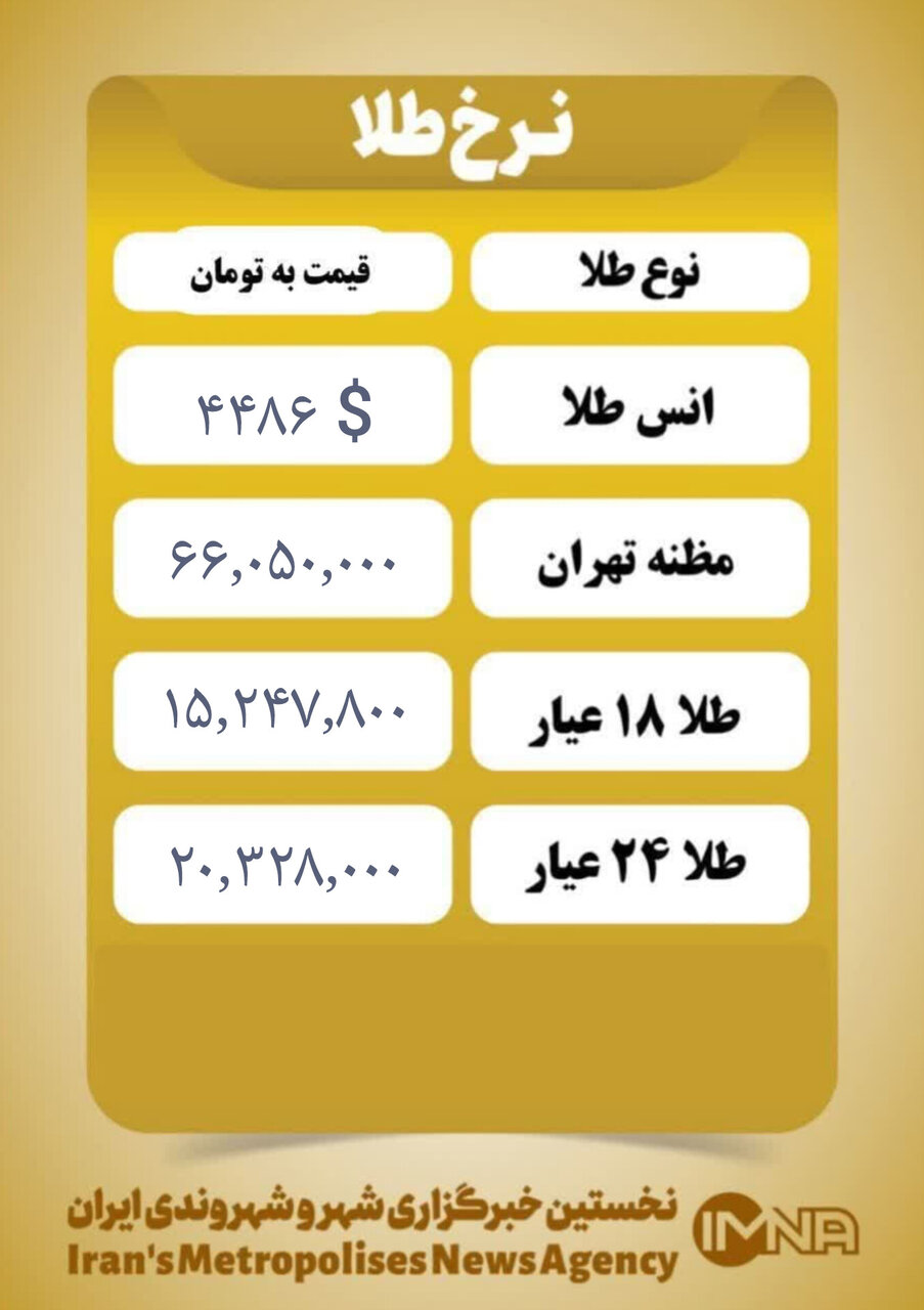 قیمت طلا امروز دوشنبه ۸ دی ۱۴۰۴