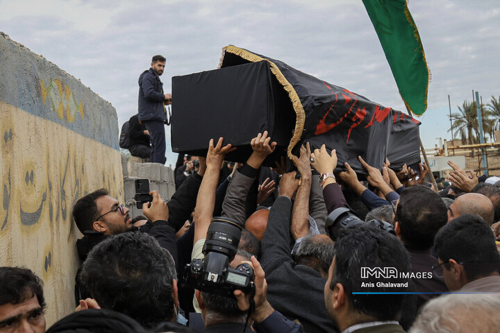 آیین تشییع آیت الله سیدعلی شفیعی در اهواز