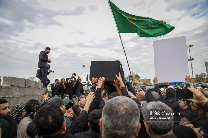 آیین تشییع آیت الله سیدعلی شفیعی در اهواز