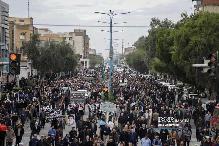 آیین تشییع آیت الله سیدعلی شفیعی در اهواز