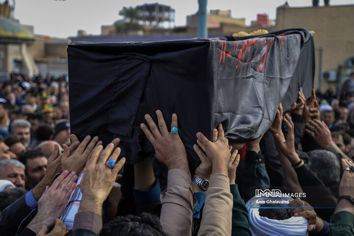 آیین تشییع آیت الله سیدعلی شفیعی در اهواز