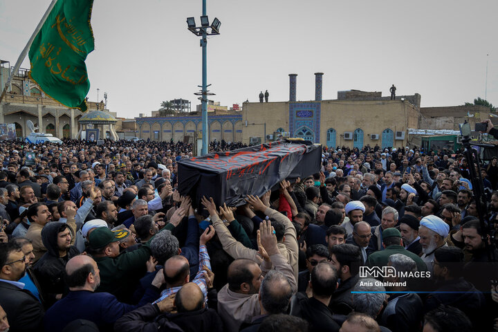 آیین تشییع آیت الله سیدعلی شفیعی در اهواز