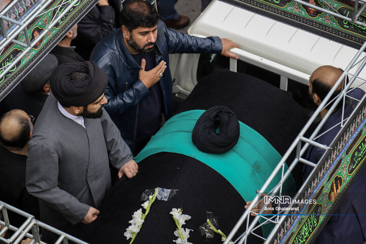 آیین تشییع آیت الله سیدعلی شفیعی در اهواز