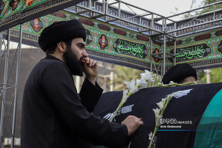 آیین تشییع آیت الله سیدعلی شفیعی در اهواز