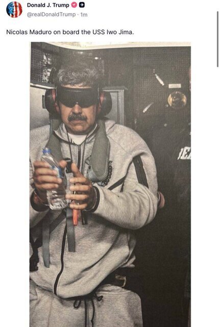 انتشار تصویر مادورو توسط ترامپ