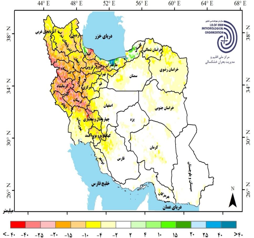پیش بینی بارش استان ها و تحلیل کارنامه بارش کشور در سال زراعی ۱۴۰۴