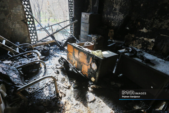 تخریب ساختمان شورای هماهنگی تبلیغات اسلامی اصفهان در اغتشاشات اخیر