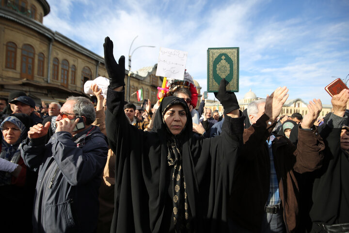 تجمع مردم همدان در محکومیت اغتشاشات اخیر