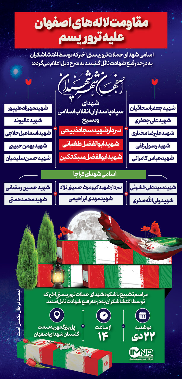 اسامی شهدای حوادث تروریستی اصفهان