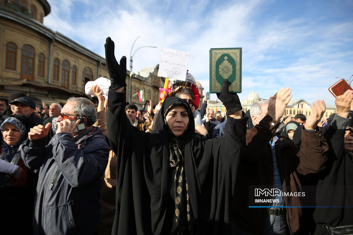 راهپیمایی محکومیت اغتشاشات در همدان