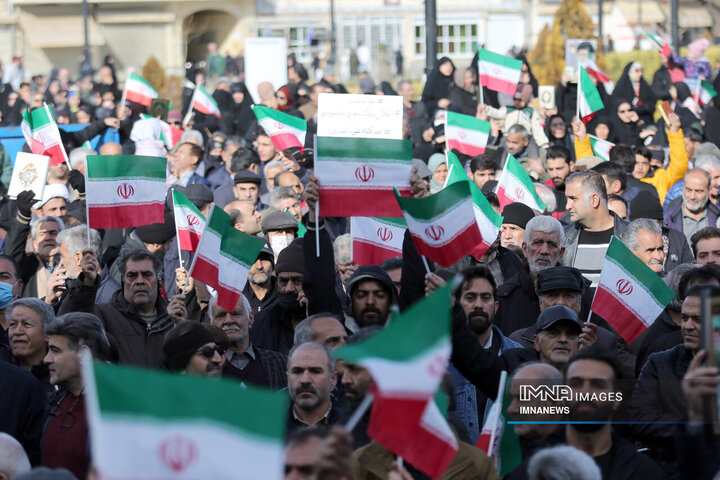 راهپیمایی محکومیت اغتشاشات در همدان