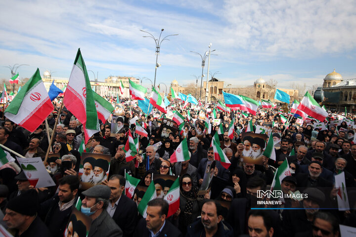 راهپیمایی محکومیت اغتشاشات در همدان