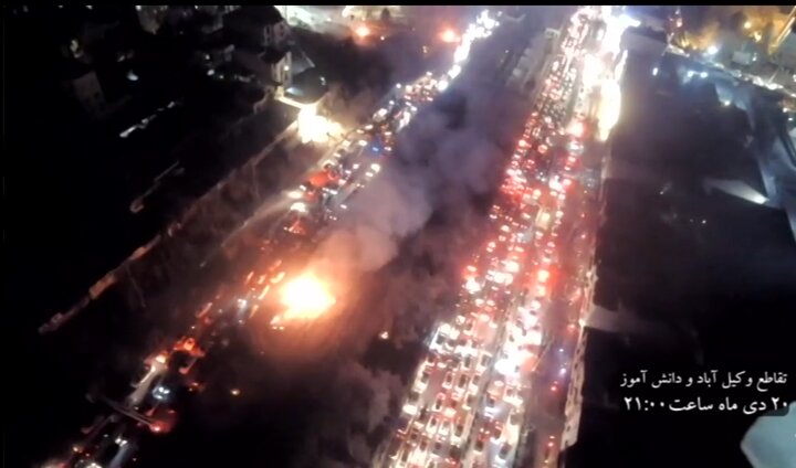 فیلم| نخستین تصاویر هوایی از اغتشاشات اخیر در مشهد