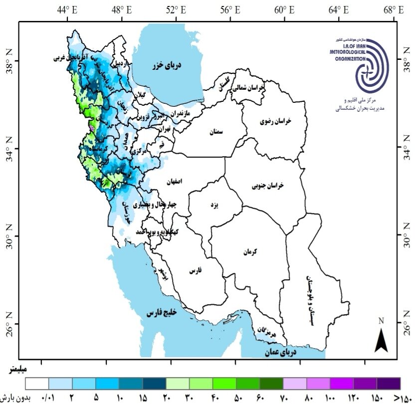 پیش بینی بارش استان ها و تحلیل کارنامه بارش کشور در سال زراعی ۱۴۰۴