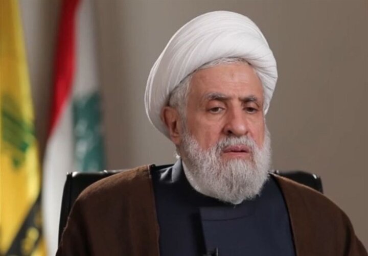 سخنرانی شیخ نعیم قاسم در تجمع هم‌بستگی لبنانی‌ها با ایران