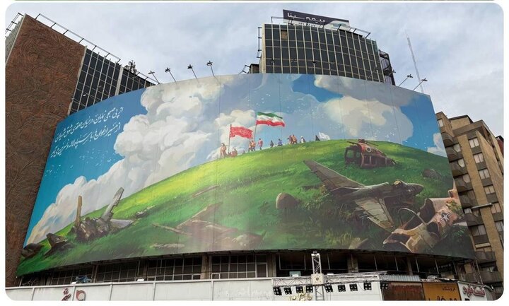 دیوارنگاره جدید میدان ولیعصر(عج) برای نیمه شعبان + عکس