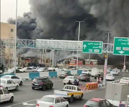 بازارچه جنت‌آباد طعمه حریق شد + عکس