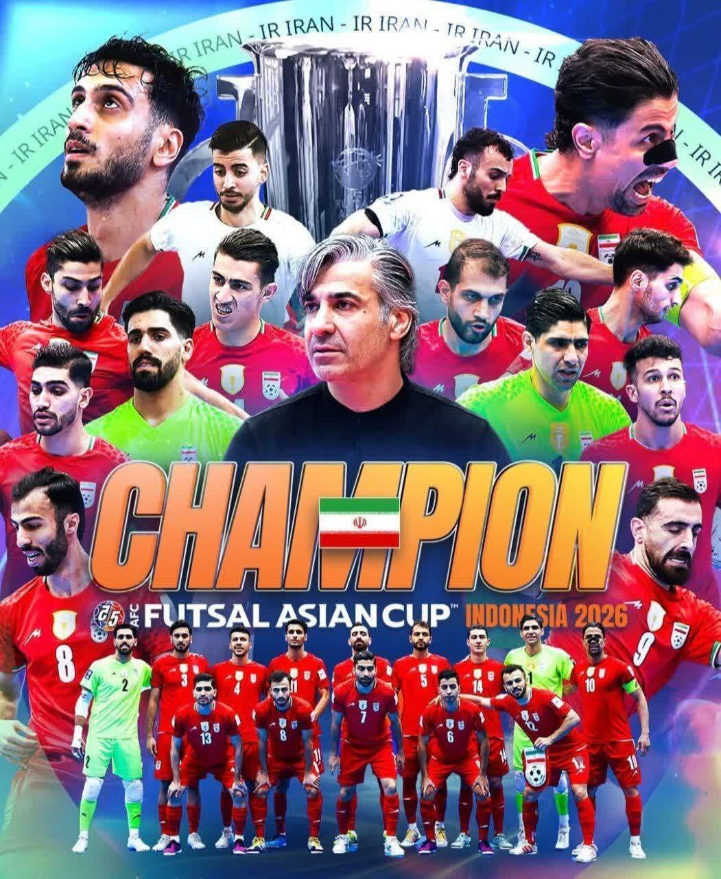 پوستر AFC به بهانه قهرمانی تیم ملی ایران در جام ملت‌های فوتسال آسیا + عکس