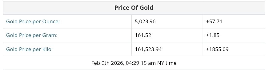 نمودار قیمت طلا ۲۰ بهمن ۱۴۰۴ + قیمت جهانی طلا