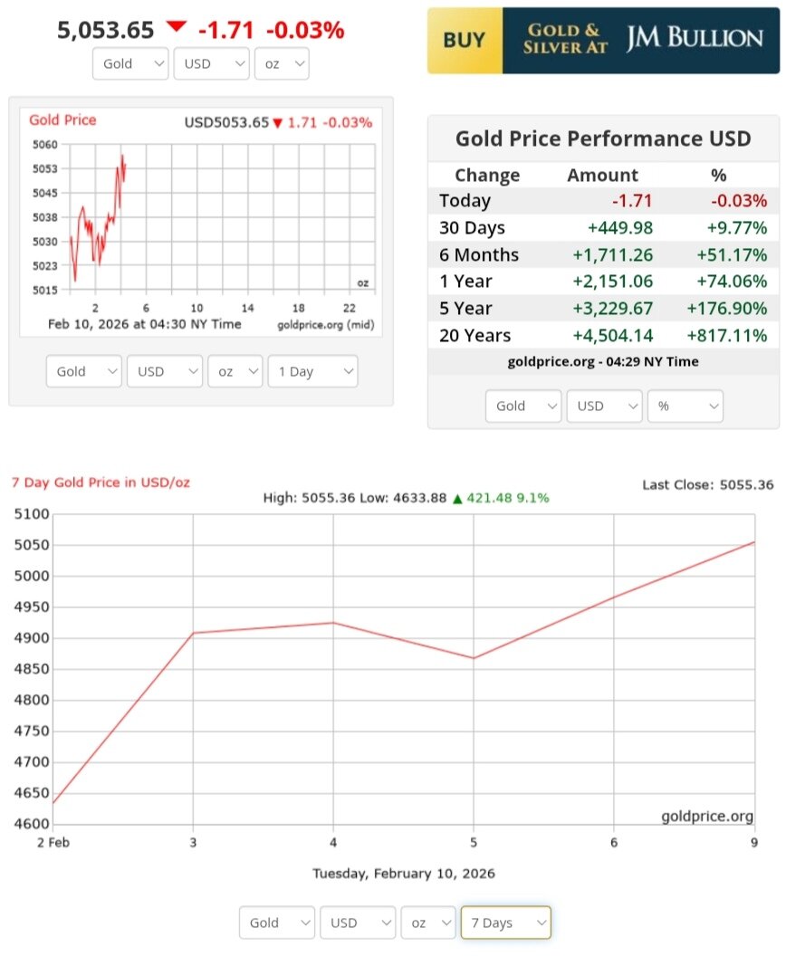 نمودار قیمت طلا ۲۱ بهمن ۱۴۰۴ + قیمت جهانی طلا