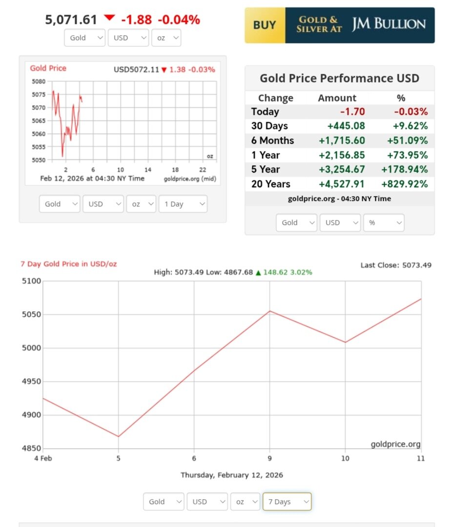 نمودار قیمت طلا ۲۳ بهمن ۱۴۰۴ + قیمت جهانی طلا