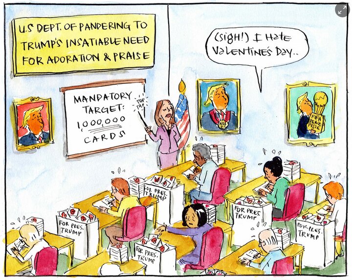 ولنتاین اجباری در وزارت چاپلوسی ترامپ