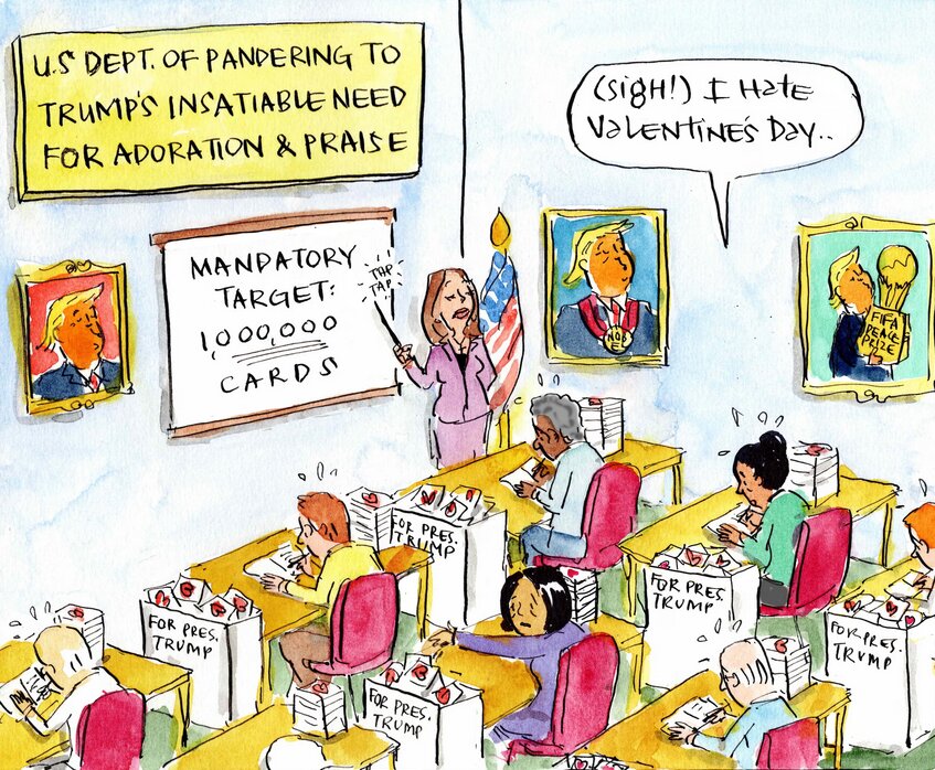 ولنتاین اجباری در وزارت چاپلوسی ترامپ