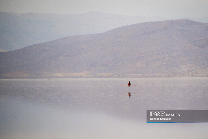 دریاچه مهارلو؛ آینه‌ای صورتی از آرامش در دل طبیعت فارس