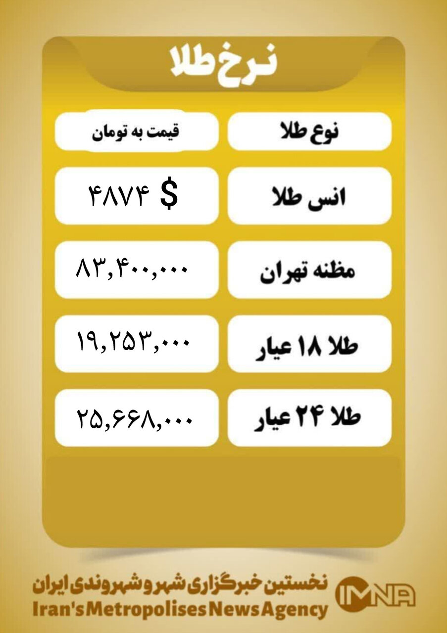 قیمت طلا امروز چهارشنبه ۲۹ بهمن ۱۴۰۴