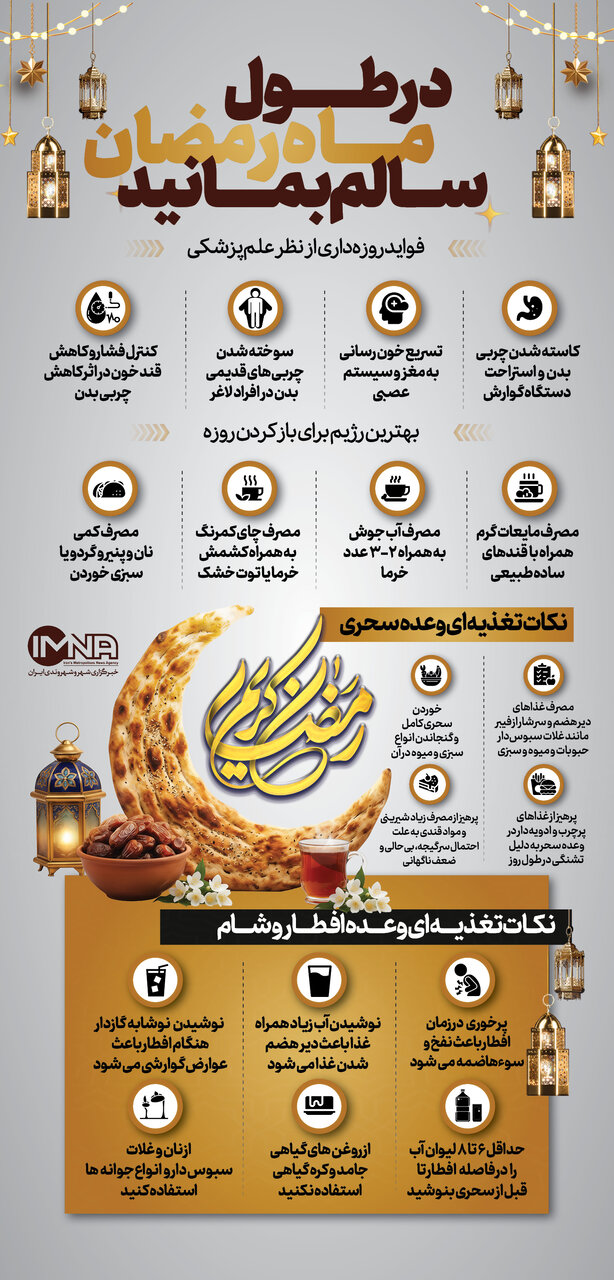 فواید روزهداری و نکات تغذیهای سحری و افطار