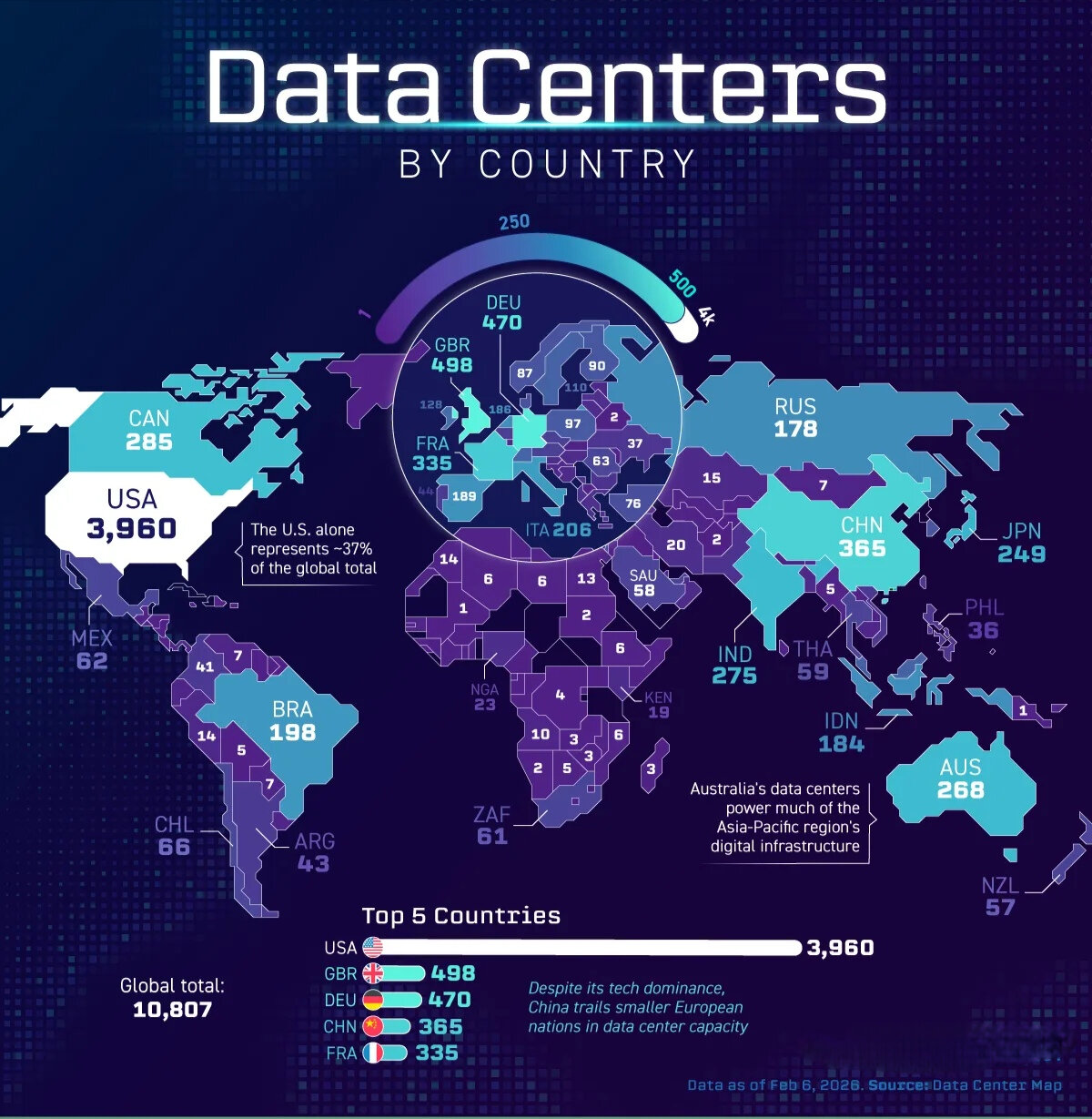نقشه توزیع مراکز داده در سال ۲۰۲۶ و جهانِ نامرئی اینترنت