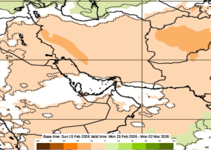 پیش بینی دمای هوا و بارندگی در ایران تا پایان اسفند ۱۴۰۴ | آخرین نقشه های هواشناسی کشور