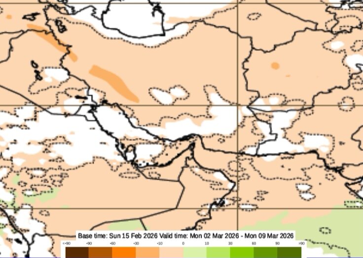 پیش بینی دمای هوا و بارندگی در ایران تا پایان اسفند ۱۴۰۴ | آخرین نقشه های هواشناسی کشور