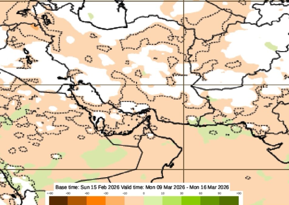 پیش بینی دمای هوا و بارندگی در ایران تا پایان اسفند ۱۴۰۴ | آخرین نقشه های هواشناسی کشور