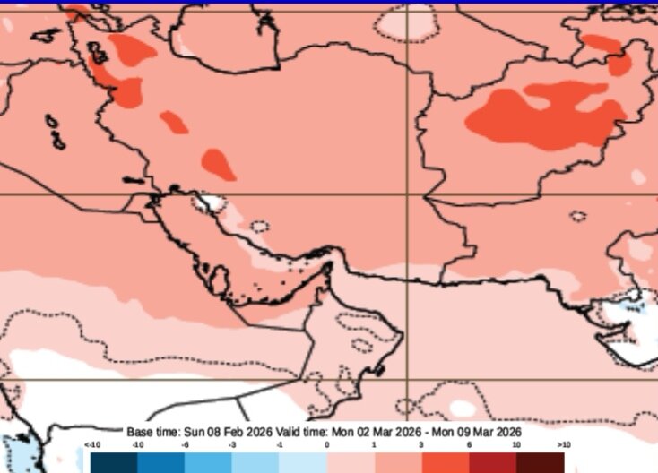 پیش بینی دمای هوا و بارندگی در ایران تا پایان اسفند ۱۴۰۴ | آخرین نقشه های هواشناسی کشور
