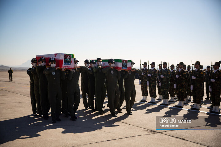 مراسم تشییع شهدای سقوط بالگرد هوانیروز