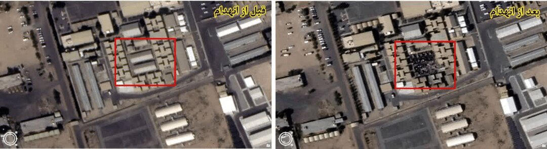 تصاویر پهپادی سپاه از اصابت موشکها به اهداف دشمن