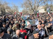 تشییع پیکر شهدای جنایات آمریکایی صهیونی در همدان + فیلم