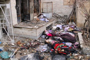 Destruction of residential buildings in Iran during US.Israeli  strikes