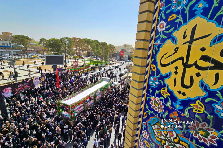 تشییع شهدای تجاوز آمریکایی صهیونی در نجف‌آباد